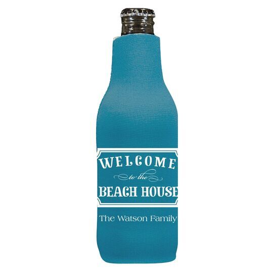 Welcome to the Beach House Sign Bottle Huggers
